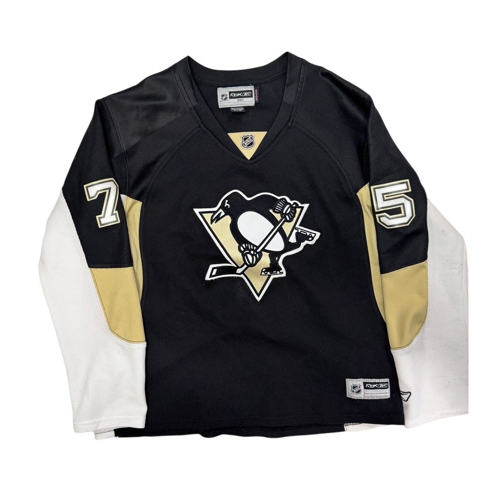 Reebok NHL Womens Pittsburgh Penguins #75 Pearson Hockey Jersey Black Large